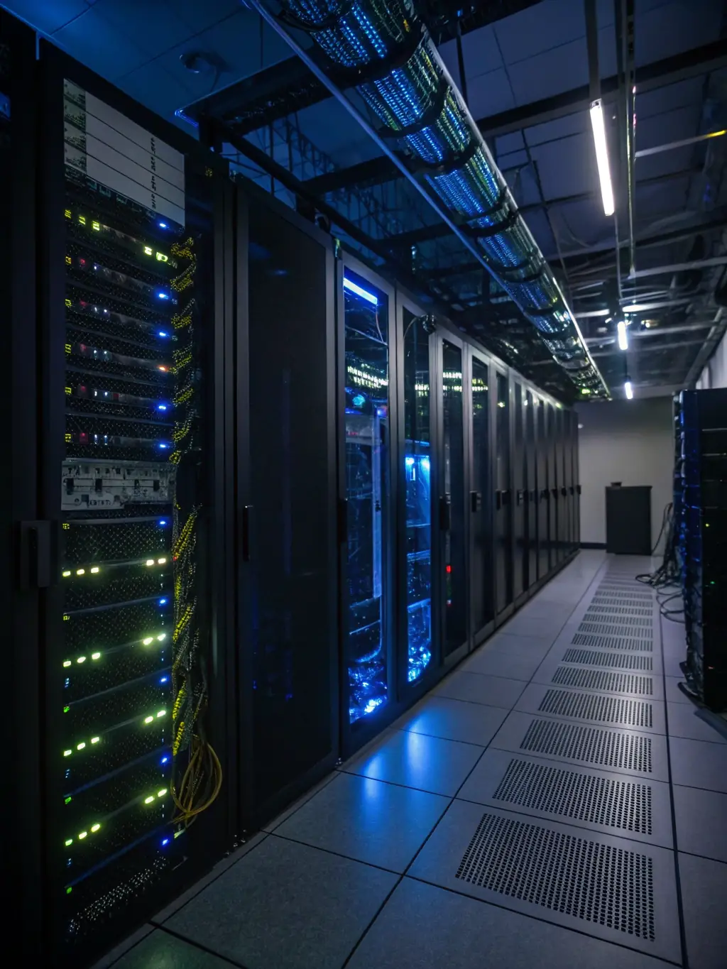 A professional photograph of a secure server room, emphasizing technological privacy and security, used to illustrate Ohms Law's expertise in data protection.